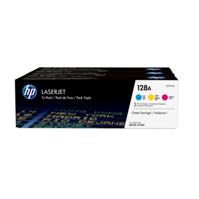 HP 128A 3er-Pack Cyan/Magenta/Gelb Original LaserJet Tonerkartuschen