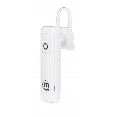 Manhattan Bluetooth-Headset, Bluetooth 4.0 + EDR, In-Ear Design, omnidirektionales Mikrofon, integrierte Bedienelemente, weiß