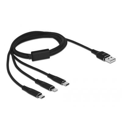 DeLOCK 87155 USB Kabel 1 m USB 2.0 USB A Micro-USB B/Lightning/Apple 30-pin Schwarz