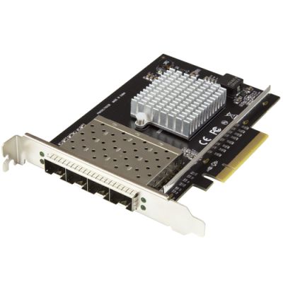 StarTech.com Quad Port 10G SFP+ Netzwerkkarte - Intel XL710 Open SFP+ Converged Adapter - PCIe 10 Gigabit Ethernet Server NIC - 10GbE LWL LAN Karte - Dell PowerEdge HPE ProLiant
