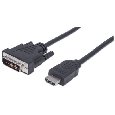 Manhattan HDMI auf DVI-Kabel, HDMI-Stecker auf DVI-D 24+1 Stecker, Dual Link, 1,8 m, schwarz