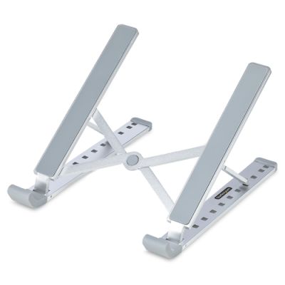 StarTech.com Faltbarer Laptop Ständer, Tragbarer Höhenverstellbarer Ergonomischer Laptopständer, Tragkraft 10 kg, Aluminium Laptophalterung neigbar, Notebook Ständer, Schwenkbare Laptop Unterlage