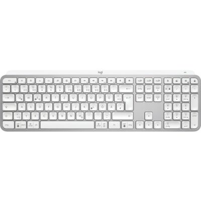 Logitech MX Keys S Tastatur RF Wireless + Bluetooth QWERTZ Deutsch Aluminium, Weiß