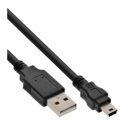InLine USB 2.0 Mini-Kabel, USB A ST an Mini-B ST (5pol.), schwarz, 1,5m