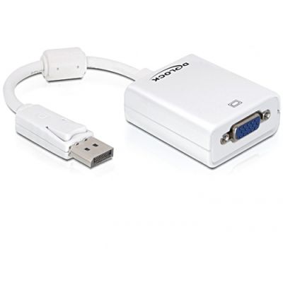 DeLOCK 61766 Videokabel-Adapter 0,125 m VGA (D-Sub) DisplayPort Weiß