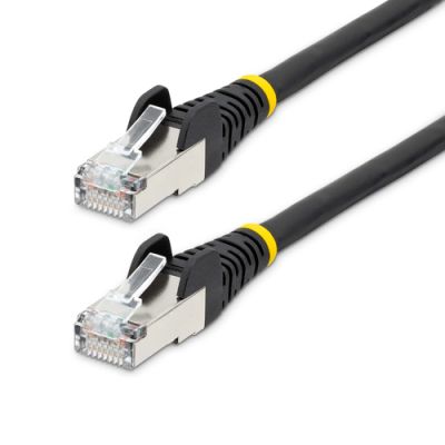 StarTech.com 1,5 m CAT6a Kabel - LSZH-Raucharm, Halogenfrei - 10 Gigabit RJ45 LAN Kabel - SFTP Patchkabel - Schwarz - CAT6a Verlegekabel - Abgeschirmtes Netzwerkkabel/Ethernet Kabel