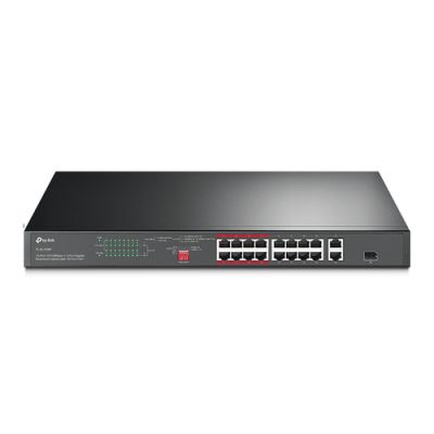 TP-Link 16-Port 10/100 Mbps + 2-Port Gigabit Rackmount Switch mit 16-Port PoE+