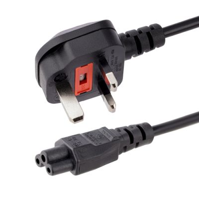 StarTech.com 1 m GB Laptop Ladekabel, BS 1363 auf C5, 2,5A 250V, 18AWG, Notebook / Laptop Ersatzstromkabel, UK Laptop Netzteil Stromkabel, Kleeblatt/Mickey Mouse Netzkabel