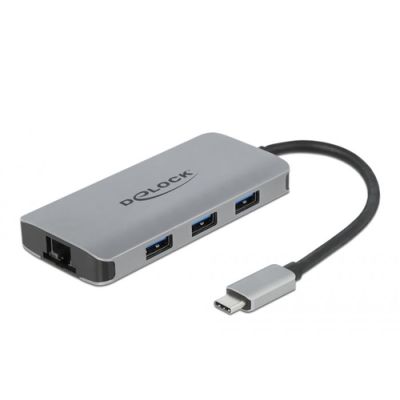DeLOCK 63252 laptop-dockingstation & portreplikator Kabelgebunden USB 3.2 Gen 1 (3.1 Gen 1) Type-C Grau