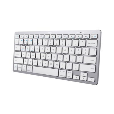 Trust 24653 Tastatur Bluetooth QWERTZ Deutsch Silber, Weiß