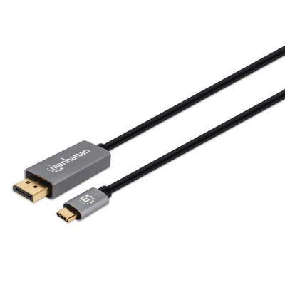 Manhattan 354844 Videokabel-Adapter 2 m USB Typ-C DisplayPort Schwarz, Silber