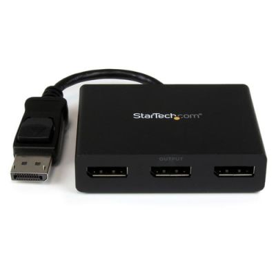 StarTech.com 3-Port Multi-Monitor DisplayPort Adapter, DP auf 3x DisplayPort 1.2 Splitter, Dual 4K 30Hz und 1080p 60Hz Computer MST Hub, nur Windows