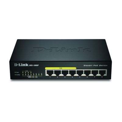 D-Link DGS-1008P/E Netzwerk-Switch Unmanaged L2 Power over Ethernet (PoE) Schwarz