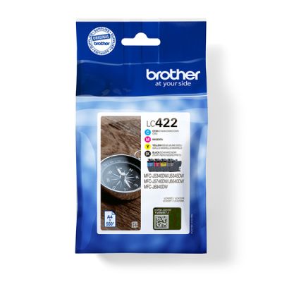 Brother LC422VAL Druckerpatrone 4 Stück(e) Original Schwarz, Cyan, Magenta, Gelb