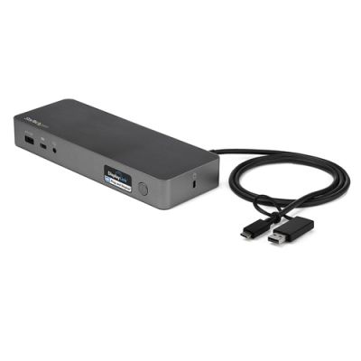 StarTech.com Universale Laptop Dockingstation, Hybrid USB-C & USB-A Dock, Dual 4K DP & HDMI, 60W PD, Mac / Windows / Chrome OS, 4x USB 5Gbps Hub, GbE