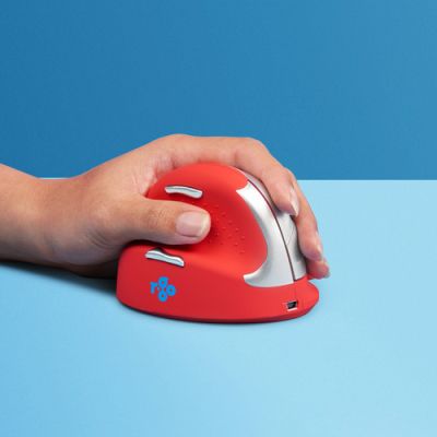 R-Go Tools HE Sport R-Go , Ergonomische Maus, Mittel (Handlänge 165-185mm), linkshändig, Bluetooth, Rot