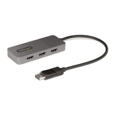 StarTech.com 3-Port MST Hub - DisplayPort auf 3x HDMI, Drei 4K 60Hz Monitore, DP 1.4 Multi-Monitor Video Adapter, Displayport Splitter, Displayport zu HDMI Adapter, 30cm festes Kabel, USB Betrieben, nur Windows