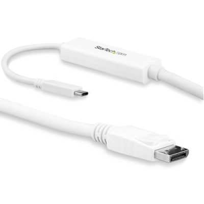 StarTech.com 3m USB-C auf DisplayPort 1.2 Kabel 4K 60Hz - USB-C auf DP Adapterkabel/Videoadapter - HBR2 - USB-C DP Alt Mode auf DP Monitor Videokabel - Thunderbolt 3 kompatibel - Weiß