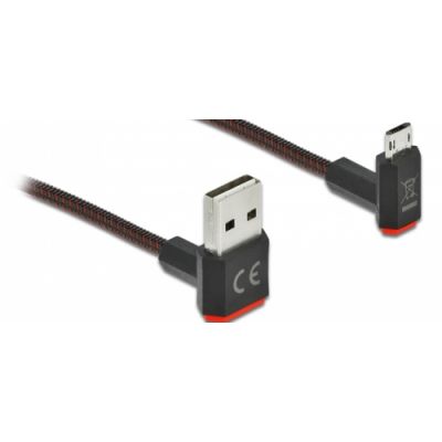 DeLOCK EASY-USB 2.0 Kabel Typ-A Stecker zu EASY-USB Typ Micro-B Stecker gewinkelt oben / unten 1 m schwarz
