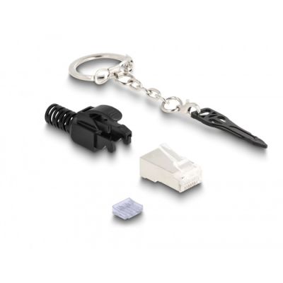 DeLOCK 66988 Drahtverbinder RJ45 Schwarz, Metallisch