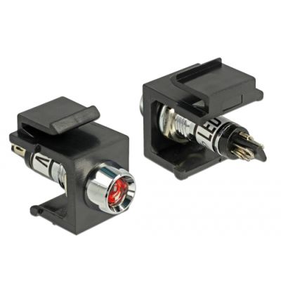 DeLOCK 86459 Drahtverbinder Keystone LED Schwarz, Rot, Edelstahl
