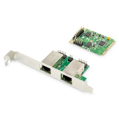Digitus 2 Port Gigabit Ethernet Netzwerkkarte, RJ45, PCI Express