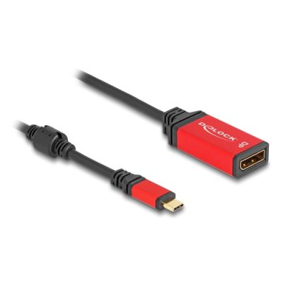 DeLOCK USB Type-C™ zu DisplayPort Adapter (DP Alt Mode) 8K 30 Hz mit HDR Funktion rot