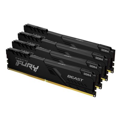 Kingston Technology FURY 64GB 3200MT/s DDR4 CL16 DIMM (4er-Kit) 1Gx8 Beast Black