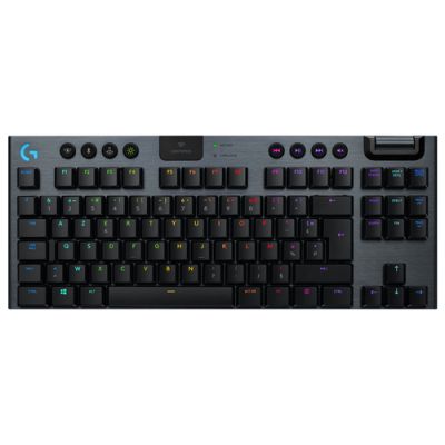 Logitech G G915 TKL Tenkeyless LIGHTSPEED Wireless RGB Mechanical Gaming Keyboard Tastatur RF Wireless + Bluetooth AZERTY Französisch Karbon
