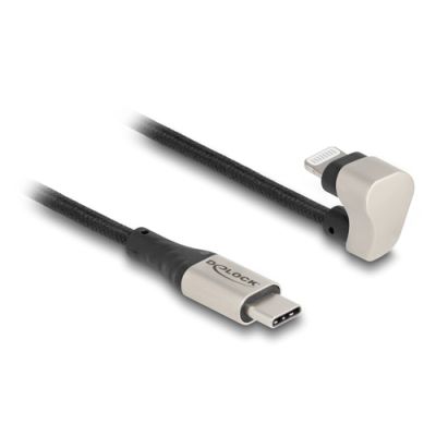 DeLOCK Daten- und Ladekabel USB Type-C™ zu Lightning™ für iPhone™ und iPad™ 180° gewinkelt 1 m MFi