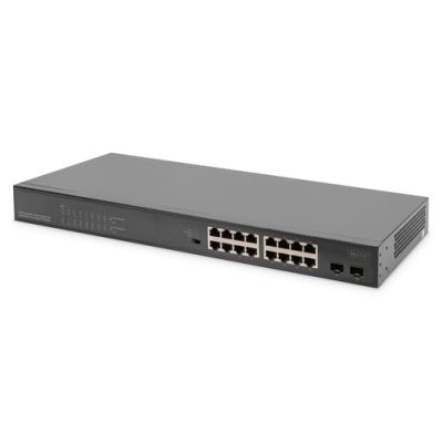 Digitus 16-Port Gigabit + 2-Port Gigabit SFP Unmanaged PoE Switch