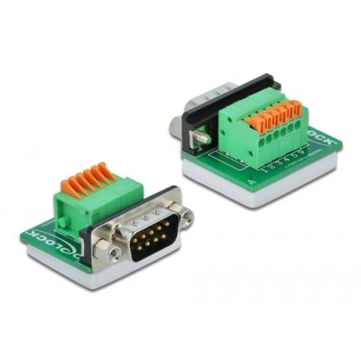 DeLOCK 66555 Drahtverbinder D-Sub9 Grün, Silber