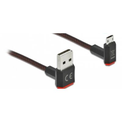 DeLOCK EASY-USB 2.0 Kabel Typ-A Stecker zu EASY-USB Typ Micro-B Stecker gewinkelt oben / unten 0,2 m schwarz