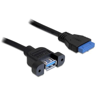 DeLOCK 0.5m USB 3.0 F/F USB Kabel 0,5 m USB A IDC Schwarz