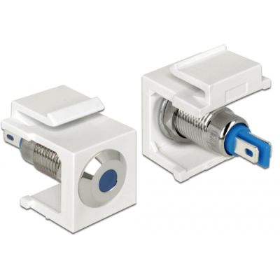 DeLOCK 86434 Drahtverbinder Keystone LED Blau, Edelstahl, Weiß