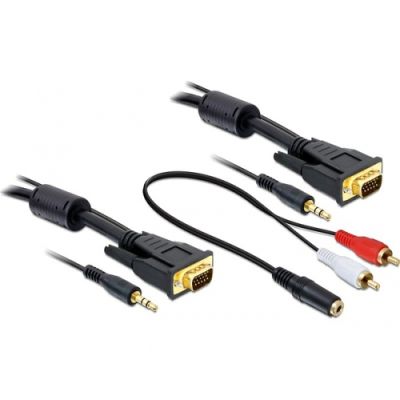 DeLOCK 84454 Videokabel-Adapter 5 m VGA (D-Sub) + 3.5mm Schwarz
