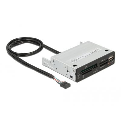 DeLOCK 91708 Kartenleser USB 2.0 Eingebaut Schwarz, Grau