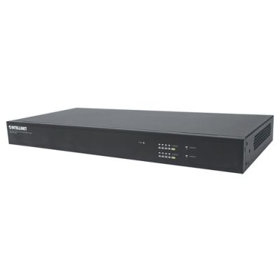 Intellinet 8-Port Gigabit Ethernet PoE+ Web-Managed AV-Switch mit 2 SFP Uplink-Ports, Acht PoE+ Ports auf der Rückseite, IEEE 802.3at Power over Ethernet (PoE+), Layer2+, zwei SFP-Steckplätze mit 1 GbE, Endspan, 19" Rackmount