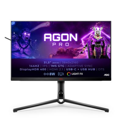 AOC AGON AG324UX Computerbildschirm 80 cm (31.5") 3840 x 2160 Pixel 4K Ultra HD LED Schwarz, Rot