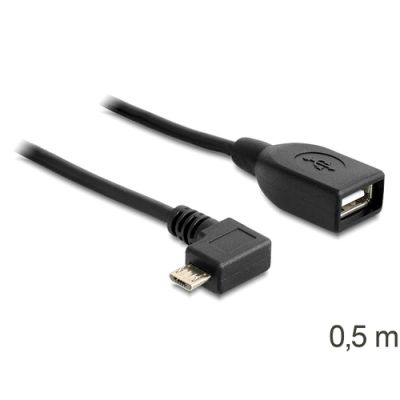 DeLOCK USB micro-B - USB 2.0-A, 0.5m USB Kabel 0,5 m Micro-USB B USB A Schwarz