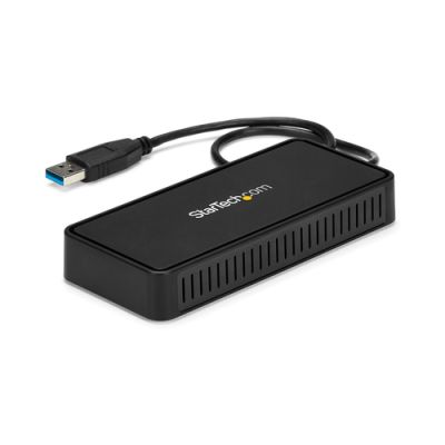 StarTech.com USB 3.0 Mini Dock - USB-A Dockingstation mit zwei Monitoren und DisplayPort 4K 60Hz Video- und Gigabit-Ethernet - 30 cm langes Kabel - Tragbarer USB 3.1 Gen 1 Typ A-Laptopadapter