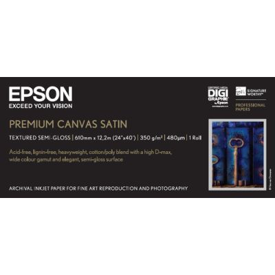 Epson Premium Canvas Satin, 24 Zoll x 12,2 m, 350 g/m²