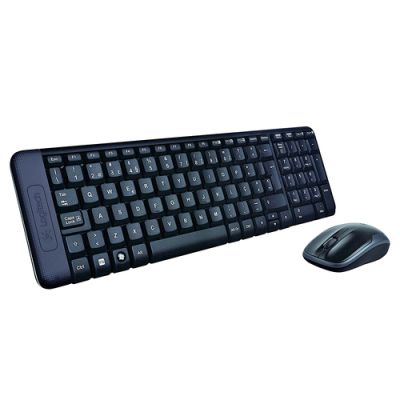 Logitech Wireless Combo MK220 Tastatur Maus enthalten USB Spanisch Schwarz