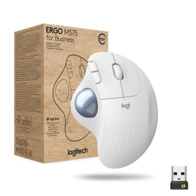 Logitech ERGO M575 for Business Maus rechts RF Wireless + Bluetooth Trackball 2000 DPI