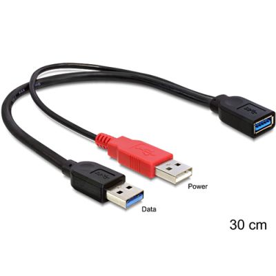 DeLOCK 83176 USB Kabel 0,3 m USB 3.2 Gen 1 (3.1 Gen 1) USB A 2 x USB A