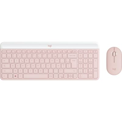 Logitech MK470 Slim Combo Tastatur Maus enthalten RF Wireless AZERTY Französisch Pink