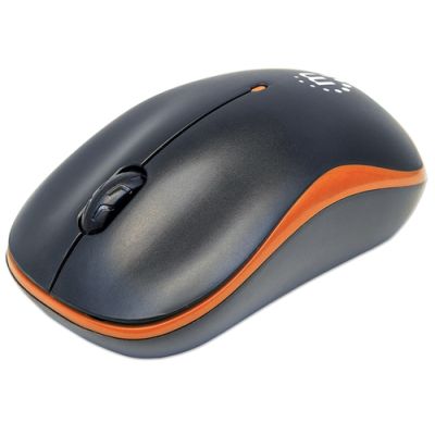 Manhattan Success Wireless Maus, USB, optisch, drei Tasten plus Mausrad, 1000 dpi, orange