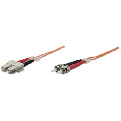 Intellinet Glasfaser LWL-Anschlusskabel, Duplex, Multimode, ST/SC, 62,5/125 µm, OM1, 1 m, orange