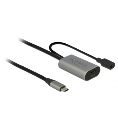 DeLOCK 85392 USB Kabel 5 m USB 3.2 Gen 1 (3.1 Gen 1) USB C Schwarz, Grau