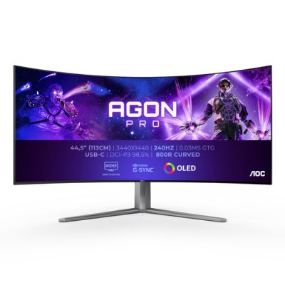 AOC AGON PRO AG456UCZD LED display 114,3 cm (45") 3440 x 1440 Pixel Wide Quad HD OLED Schwarz